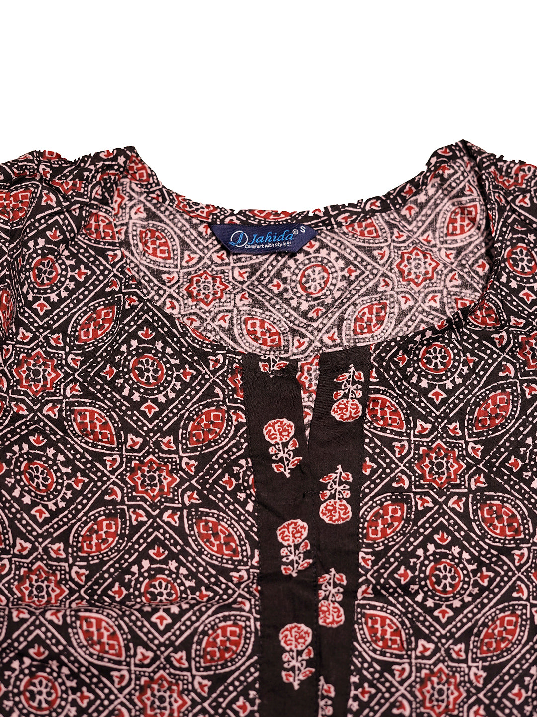 Mitrika Elegant Black Printed Cotton Kurta Set