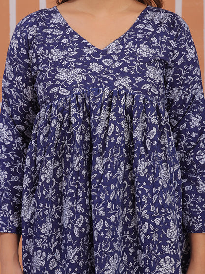 Mitrika floral printed flared top front view