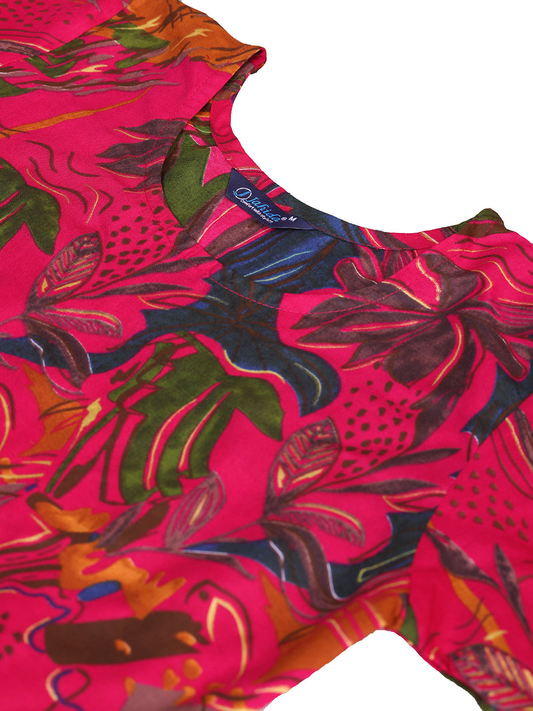 Mitrika Tropical Bloom Viscose Rayon Fit & Flare Midi Dress