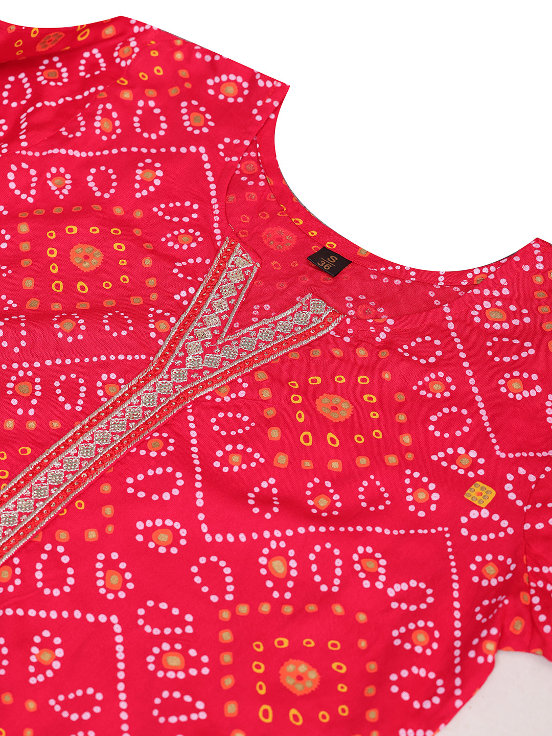 Mitrika Red Bandhani Print Kurta with Sharara Set