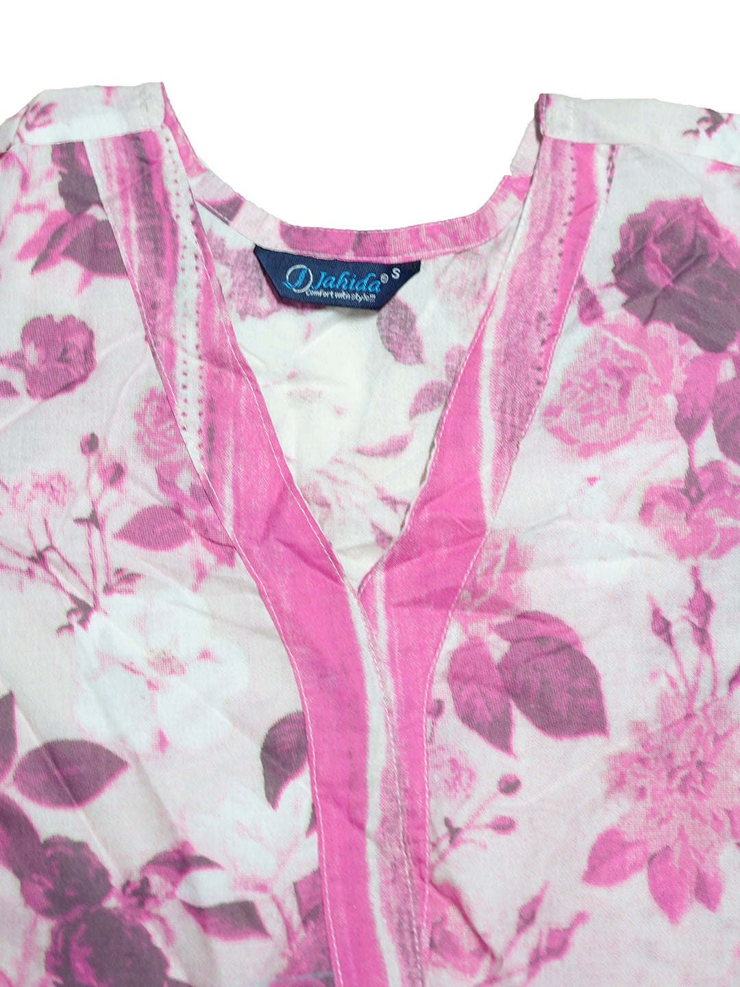 Mitrika Pink Floral Printed Cotton Kurta Set with Dupatta