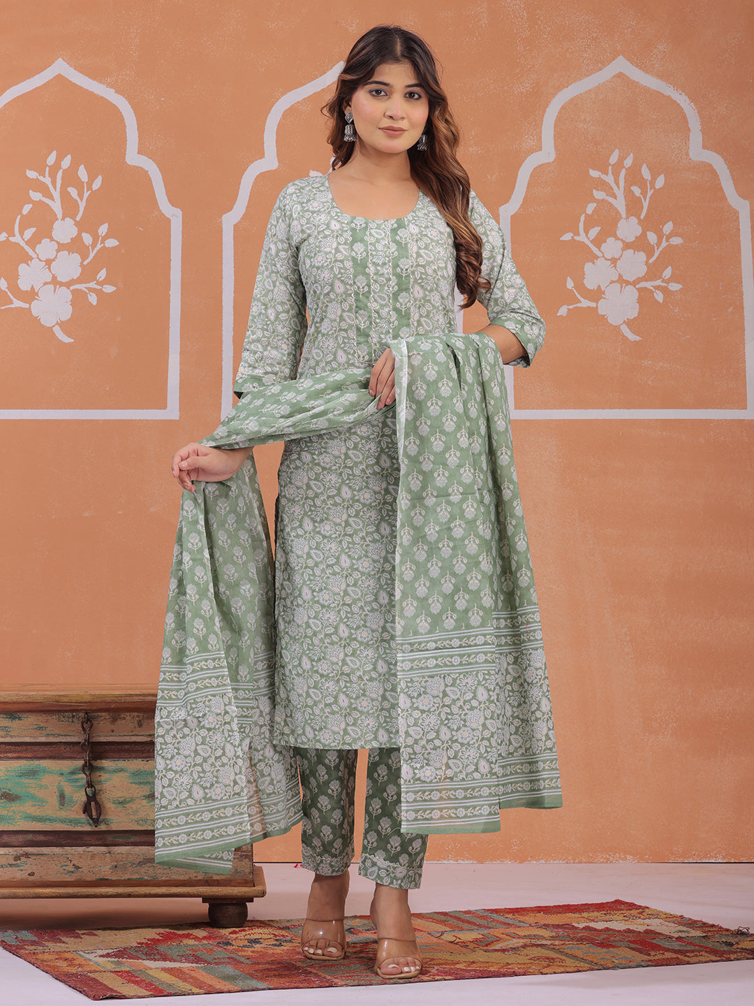Mitrika women kurta pant set with matching dupatta