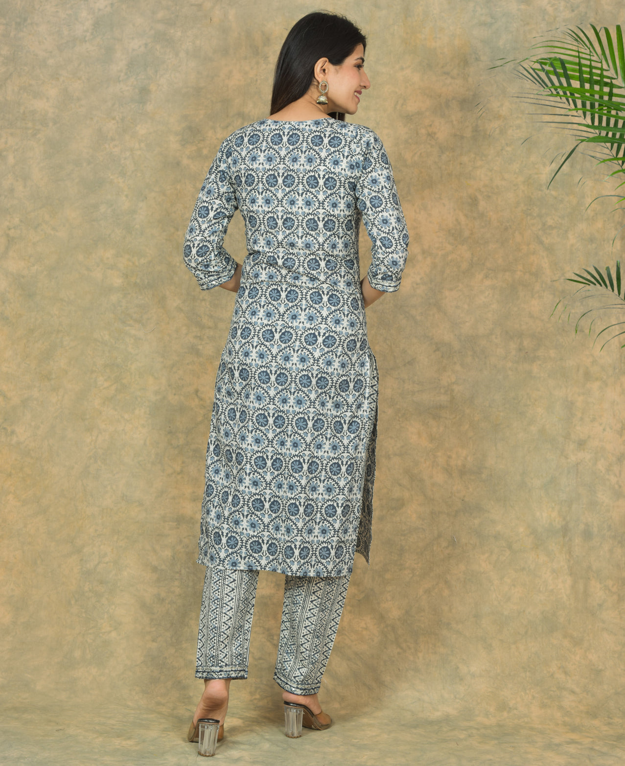 Mitrika Elegant Indigo Handblocked Printed Cotton Kurta Set With Dupatta