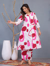 Mitrika White & Pink Abstract Print Cotton Co-ord Set