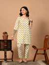 Mitrika White & Yellow Floral Printed Cotton Co-Ord Set