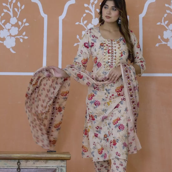 Graceful peach ethnic wear set for women