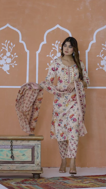 Graceful peach ethnic wear set for women